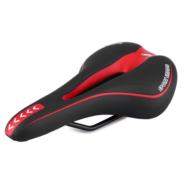 Yafee Bicycle Saddle Middle Hollow Out Bike Seat Soft Seat Cover Cuscino - Nero / Rosso-2