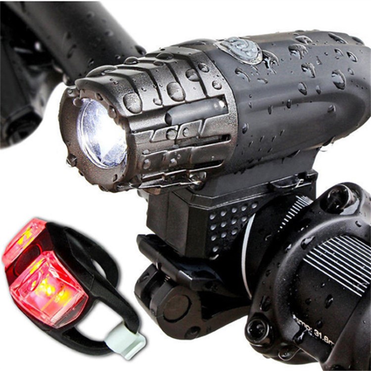 Super Power USB Rechargeable Bicycle Headlight and Tail Light Set-3