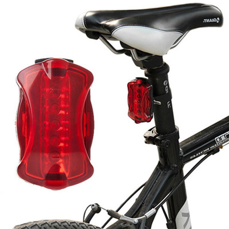 WJ-101 5 LED Luce Anteriore Bicicletta + Fanale Posteriore Set MTB Bici Luce Posteriore Ciclismo Lampada Torcia Elettrica-3