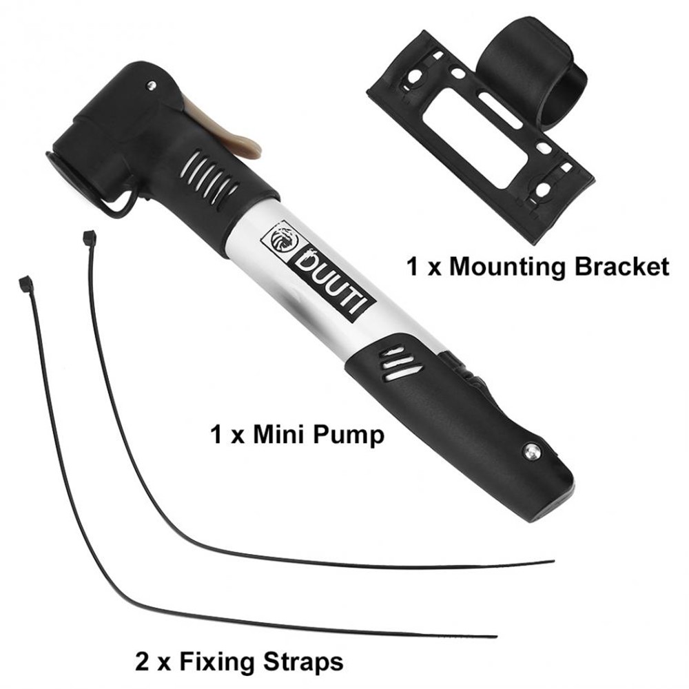 DUUTI Aluminum Alloy Portable Bicycle Tyre Air Pump with Mounting Bracket-13