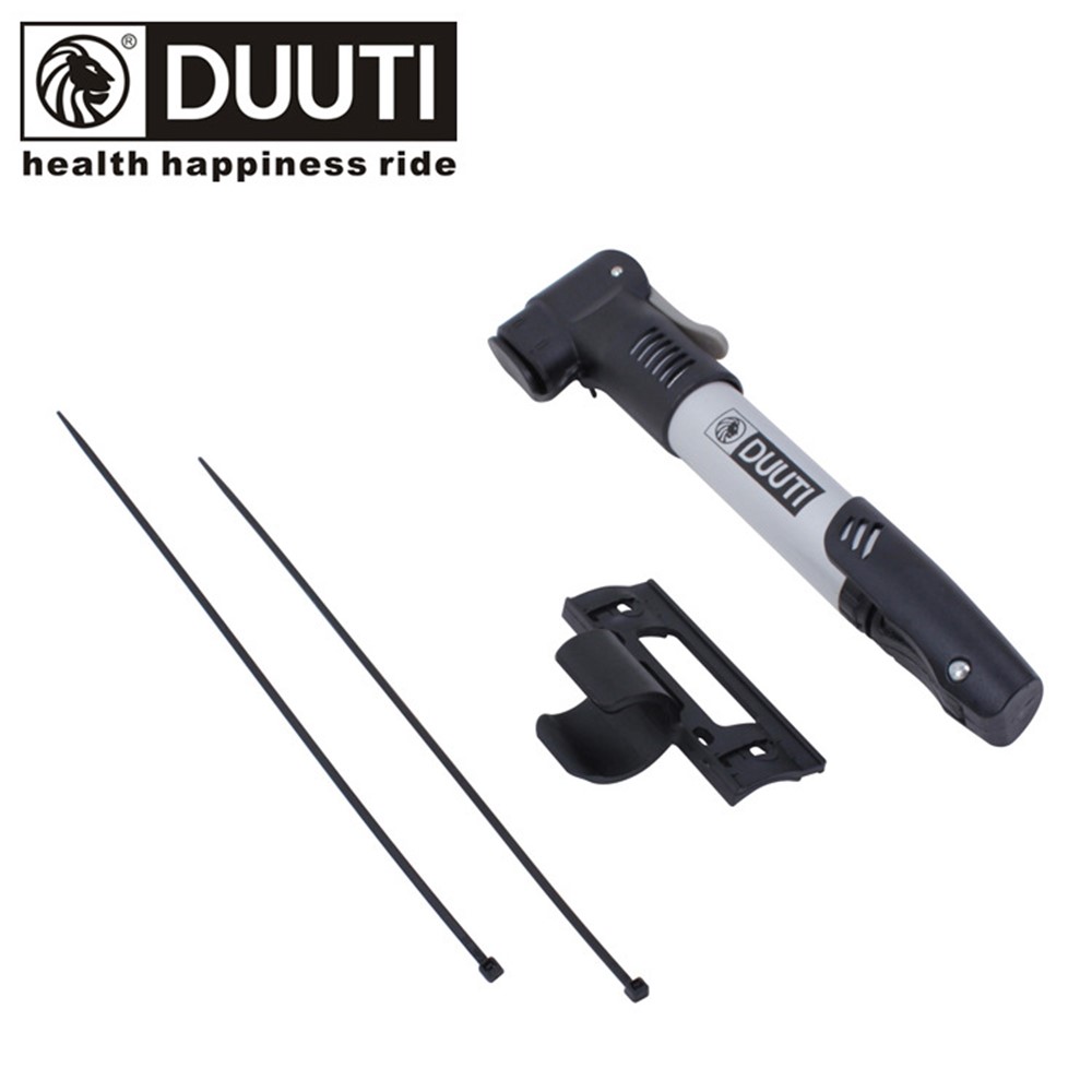DUUTI Aluminum Alloy Portable Bicycle Tyre Air Pump with Mounting Bracket-4