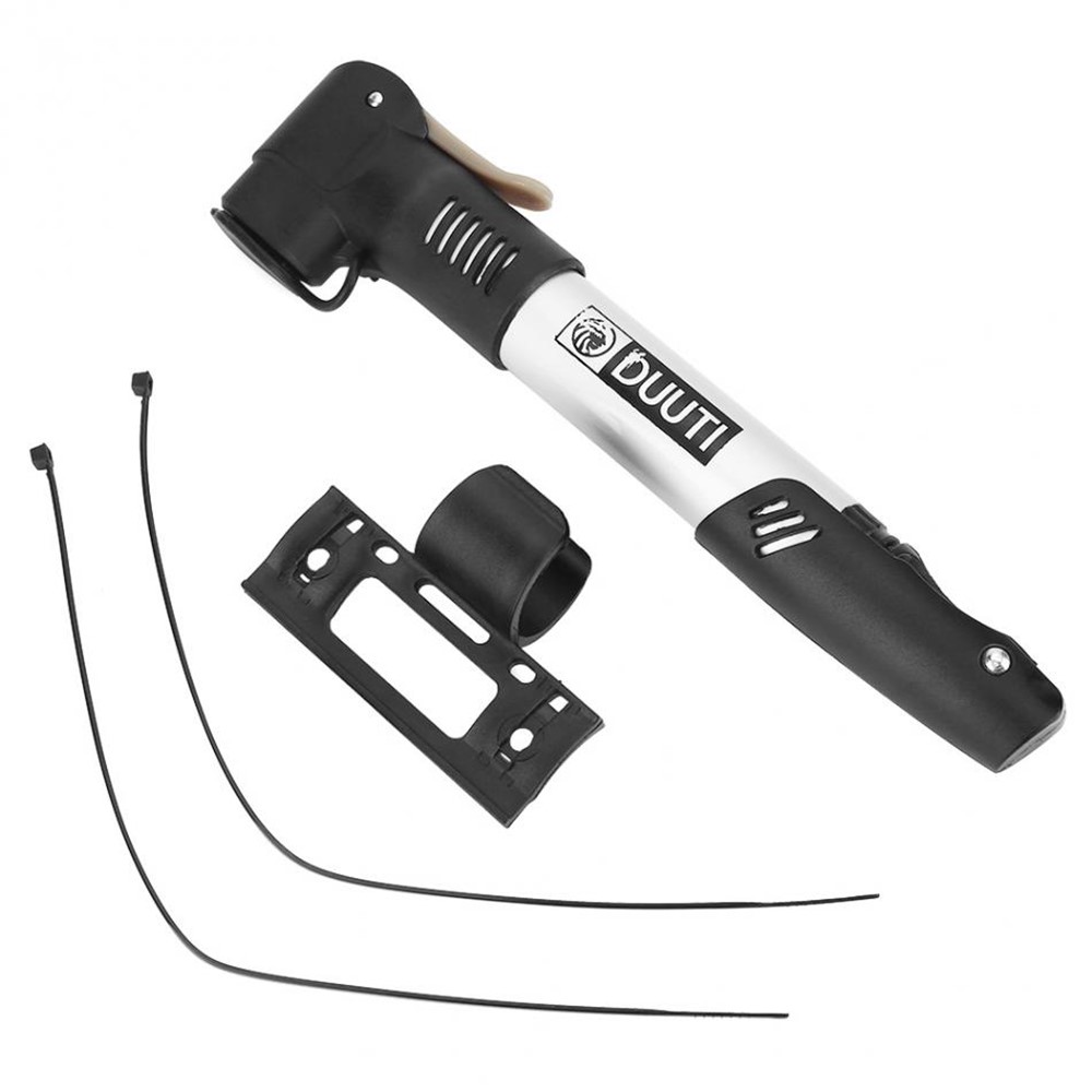 DUUTI Aluminum Alloy Portable Bicycle Tyre Air Pump with Mounting Bracket-5