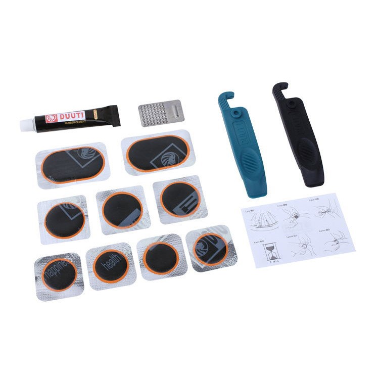 DUUTI Bike Tyre Tire Tools Bicycle Puncture Repair Patch Kit Box Set-4