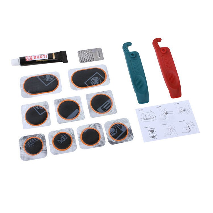 DUUTI Bike Tyre Tire Tools Bicycle Puncture Repair Patch Kit Box Set-5