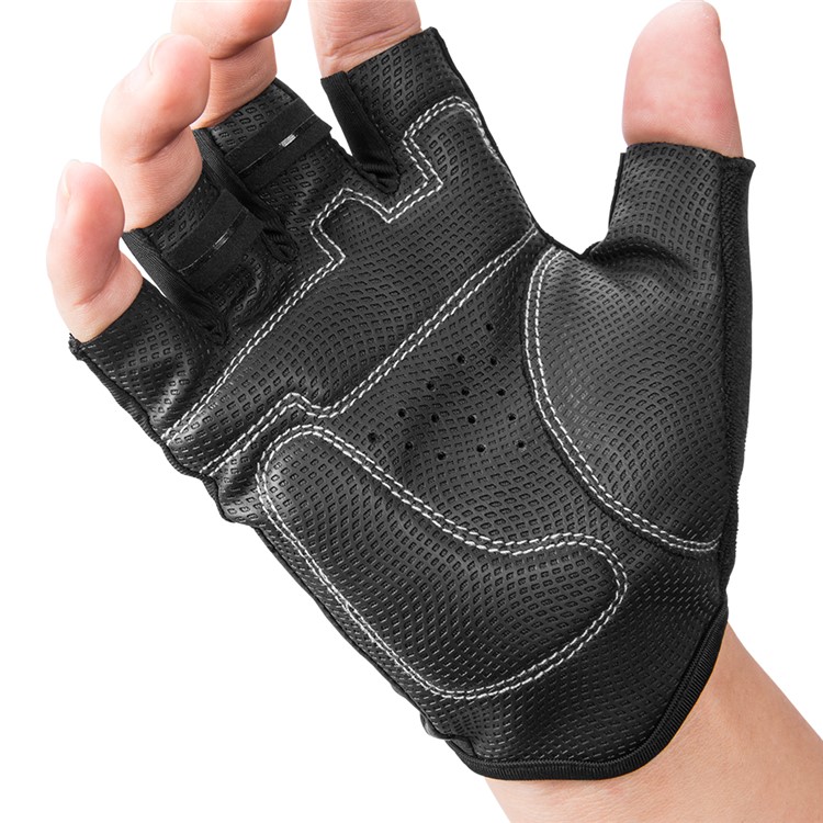 Half Finger Anti-slip Pad Bike Gloves Gel Pad Short Gloves - Size: M-10