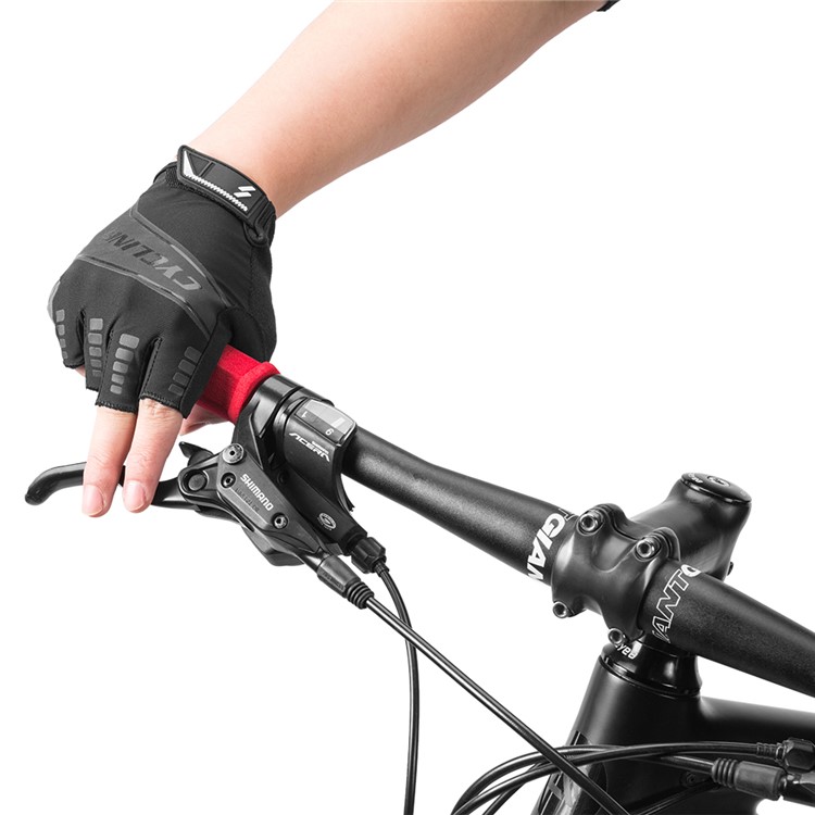 Half Finger Anti-slip Pad Bike Gloves Gel Pad Short Gloves - Size: L-15