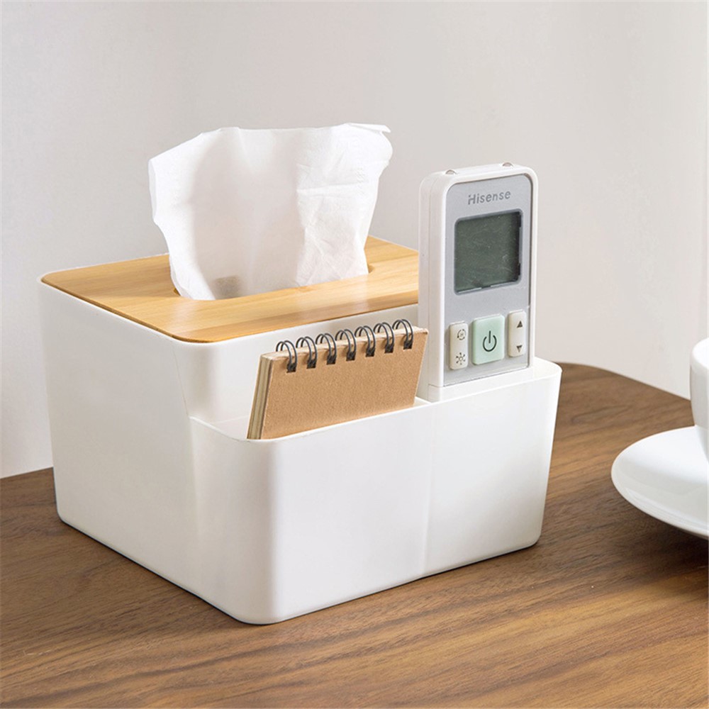 Multi-purpose Tissue Box Desk Organizer Remote Control Holder-3