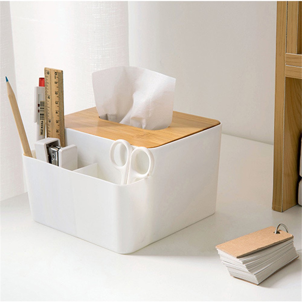 Multi-purpose Tissue Box Desk Organizer Remote Control Holder-4