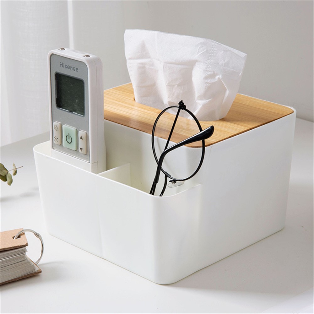 Multi-purpose Tissue Box Desk Organizer Remote Control Holder-8