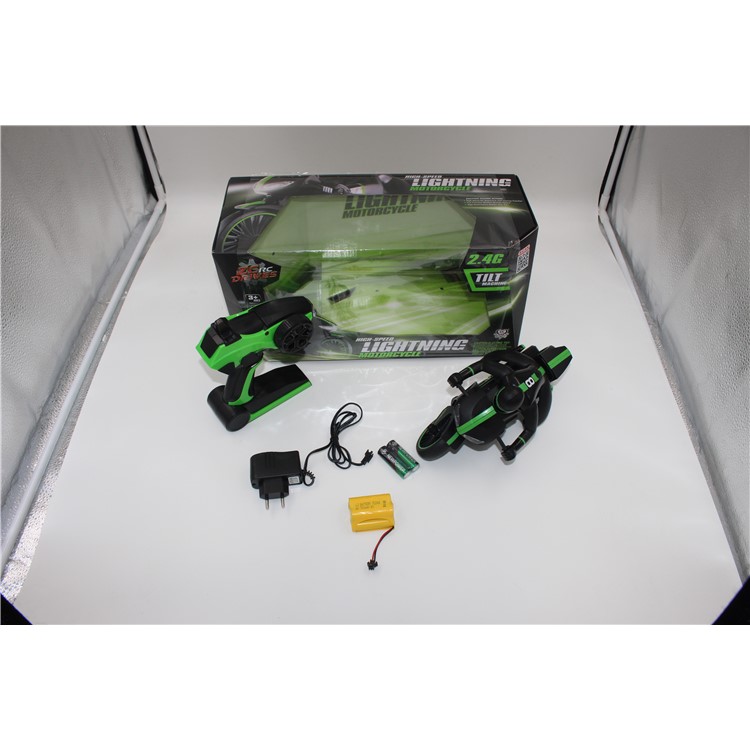 2.4Ghz Speed 4CH Radio Control Motorcycle RC Driving Model - Green / EU Plug-18