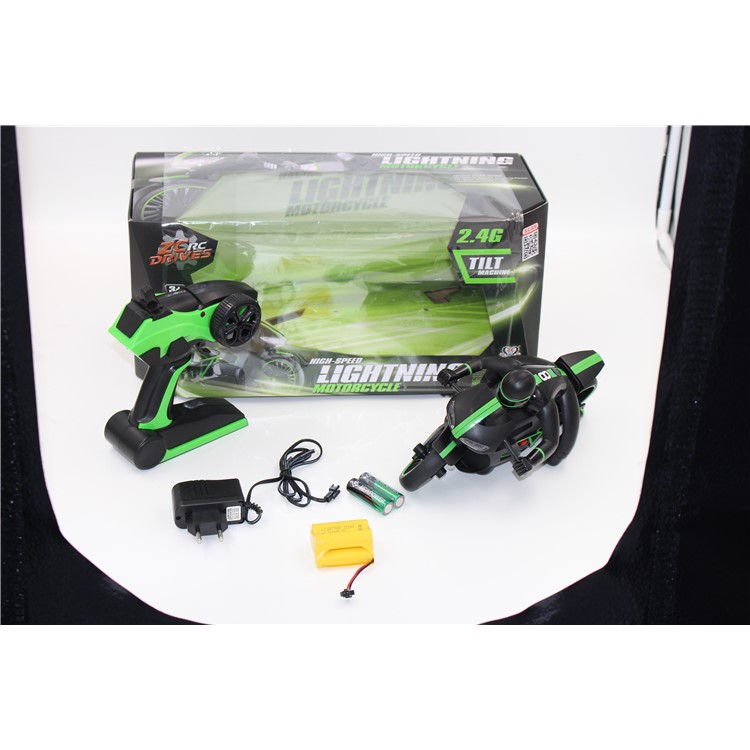 2.4Ghz Speed 4CH Radio Control Motorcycle RC Driving Model - Green / EU Plug-19