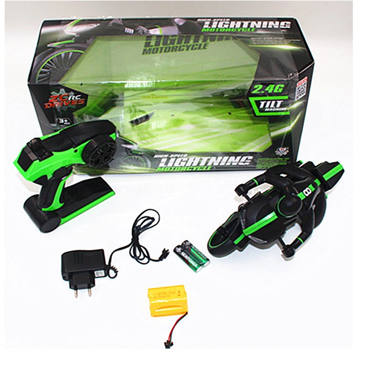 2.4Ghz Speed 4CH Radio Control Motorcycle RC Driving Model - Green / EU Plug-22