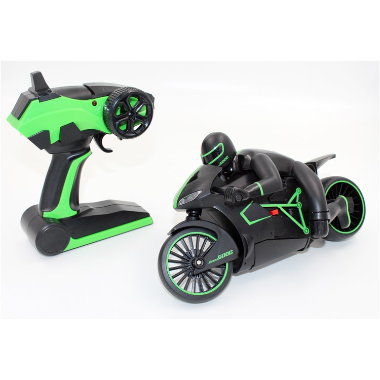 2.4Ghz Speed 4CH Radio Control Motorcycle RC Driving Model - Green / EU Plug-4