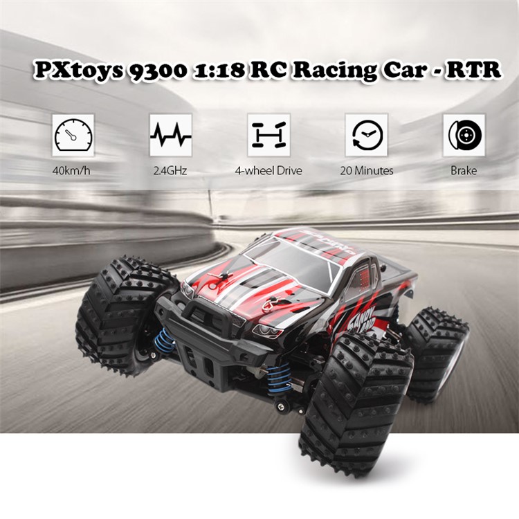 9300 1:18 2.4G 40km/h High Speed Remote Control Off Road RC Racing Car - Red-6