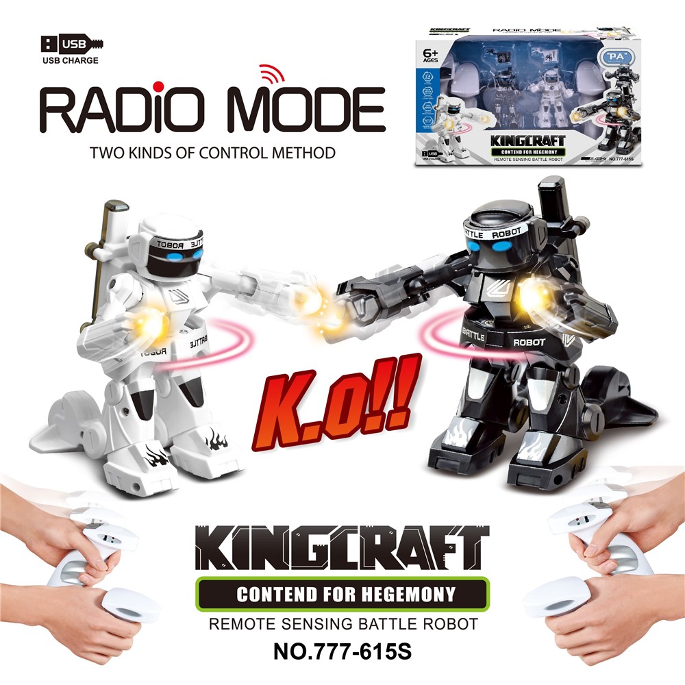 2 Unidades / Pacote De Controle Remoto Inteligente 2.4G Brinquedo Pai-filho Robô De Combate (777-615s)-2