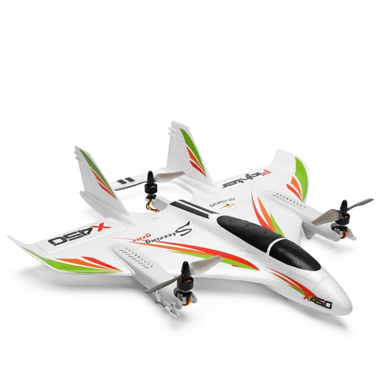 XK X450 2.4G RC Avião Motor Sem Escova Decolagem Vertical LED Planador RC Luz-5