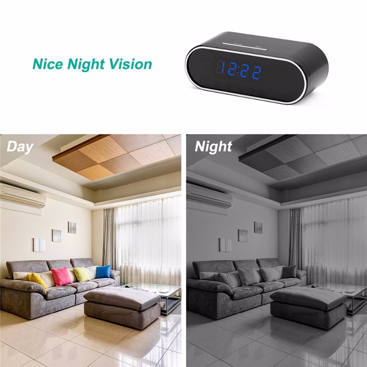 Z10 Table Clock 1080P HD Mini Camera IR Wireless Wifi Clock Mini DVR Camcorder - Black-10