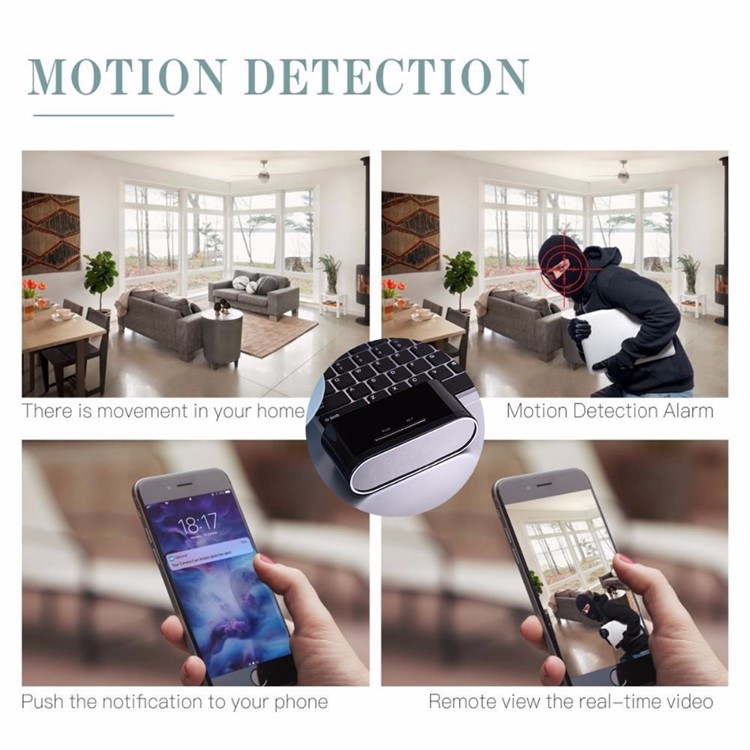 Z10 Table Clock 1080P HD Mini Camera IR Wireless Wifi Clock Mini DVR Camcorder - Black-7