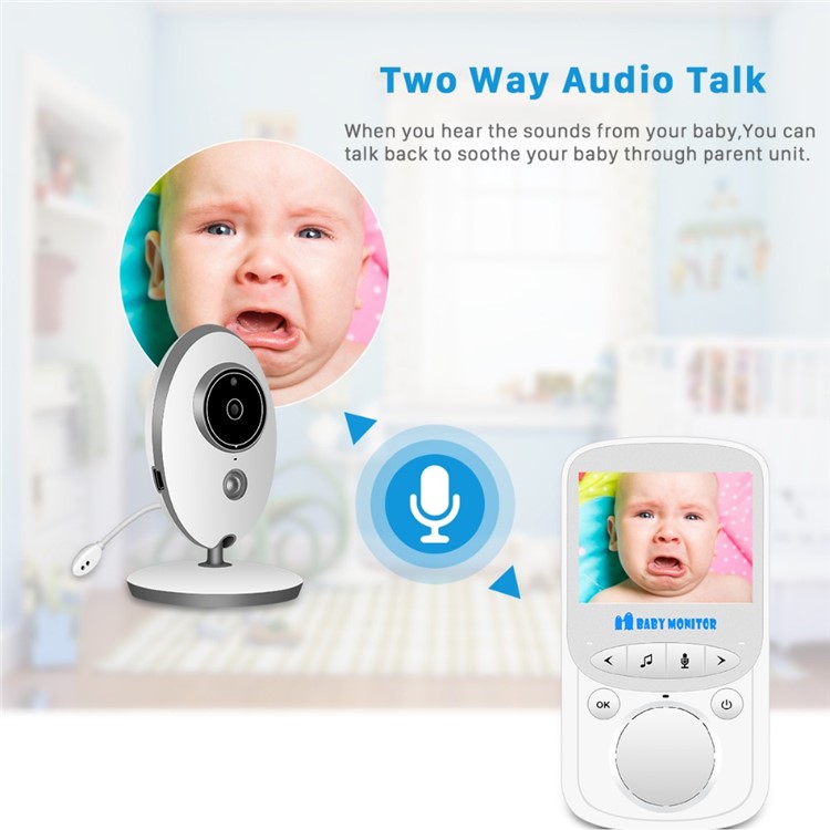 2.4-inch TFT LCD Video Baby Monitor Temperature Display with Night Vision and Two Way Voice Talk (VB605) - AU Plug-6