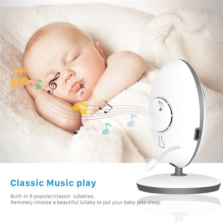 2.4-inch TFT LCD Video Baby Monitor Temperature Display with Night Vision and Two Way Voice Talk (VB605) - AU Plug-7
