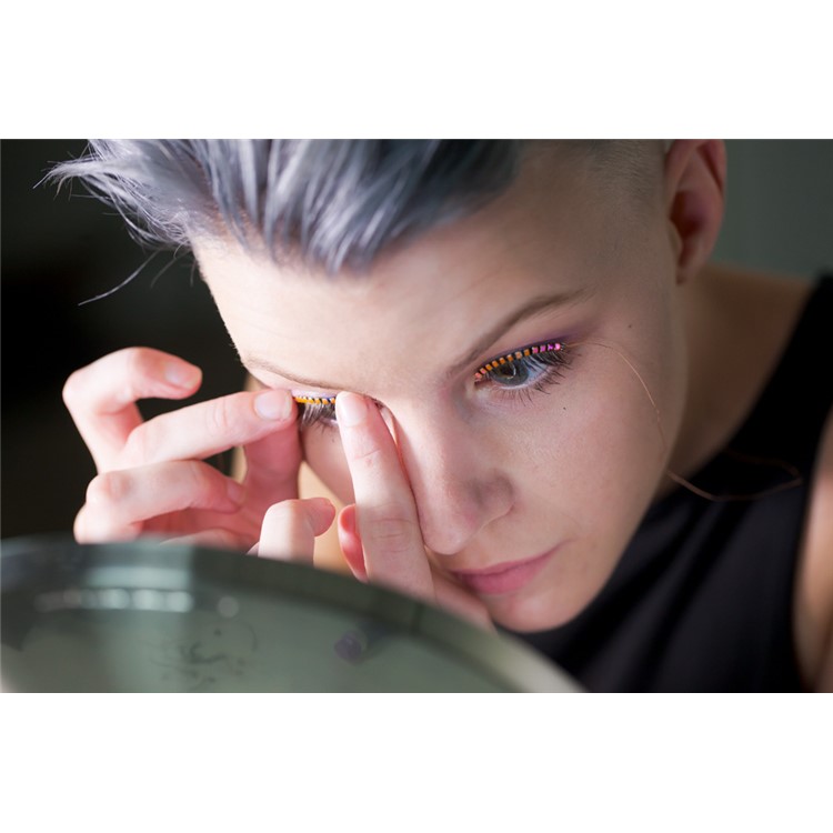 Luminous Sound Control LED False Eyelashes for Party Night Run Halloween-11