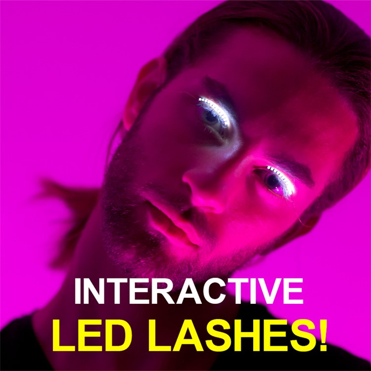 Luminous Sound Control LED False Eyelashes for Party Night Run Halloween-12