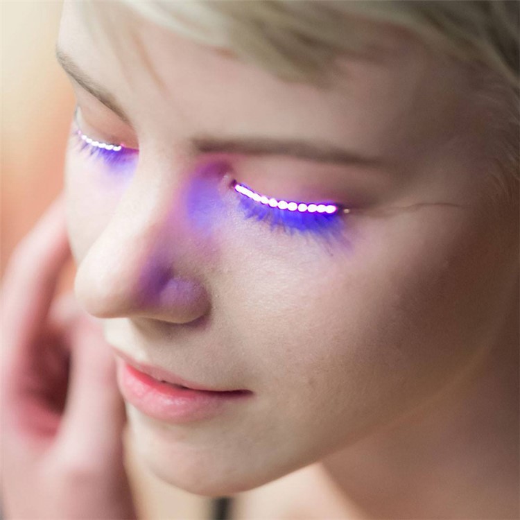 Luminous Sound Control LED False Eyelashes for Party Night Run Halloween-6