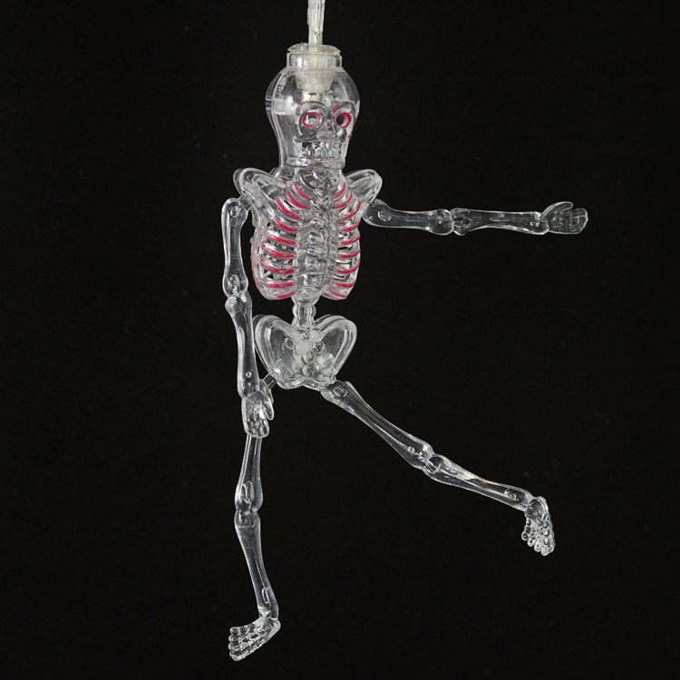 10PCS/Set Skeleton LED String Lights 1.65M Halloween Decoration Hanging Lamps - White-6