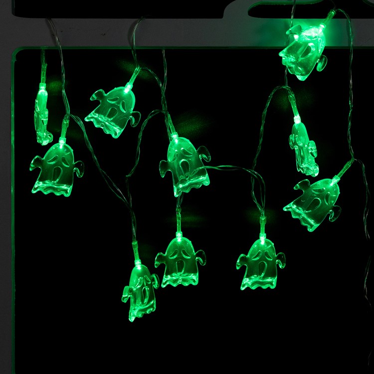 10LED Decorative Ghost Shape Night Mood Light for Halloween Decoration - Green-1