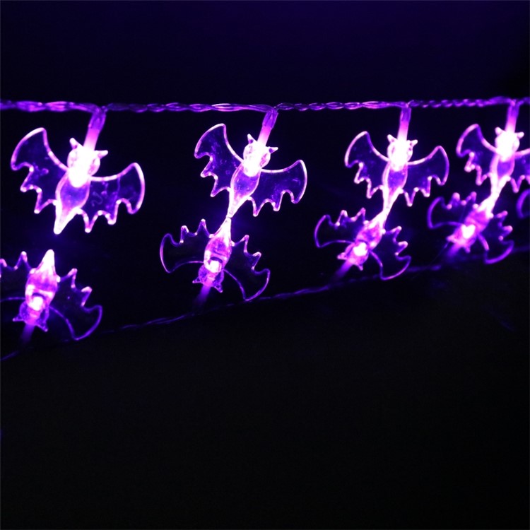 2 Meters 20 Bat Lights Halloween Decoration Lights Battery Operated LED String Lights - Purple-2