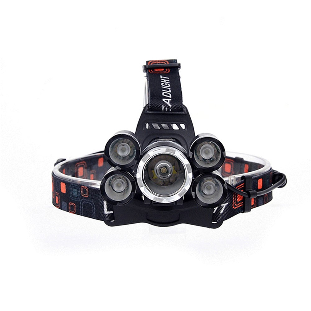 LED + T6 Strong Light Rechargeable Headlamp for Camping Fishing-3