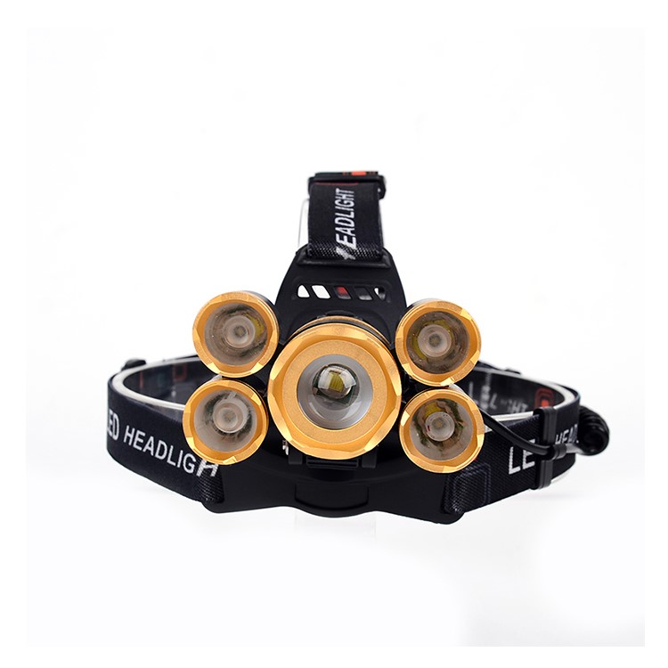 LED + T6 Strong Light Rechargeable Headlamp for Camping Fishing-3