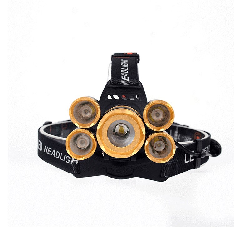 LED + T6 Strong Light Rechargeable Headlamp for Camping Fishing-4
