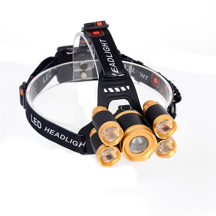 LED + T6 Strong Light Rechargeable Headlamp for Camping Fishing-9