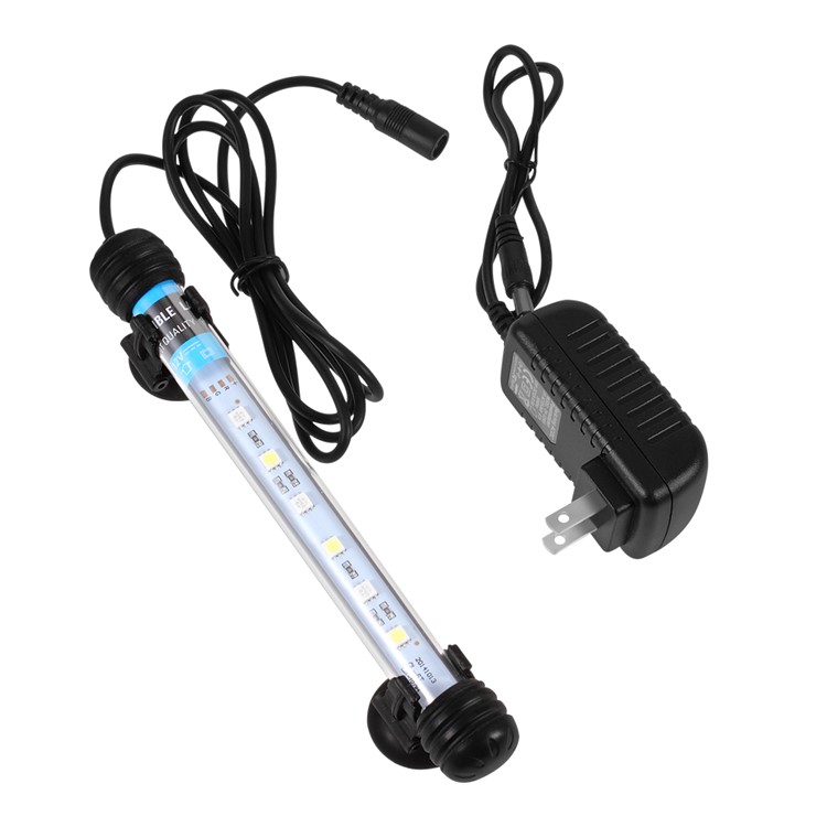GL-6T 6Pcs LED Aquarium Lighting Fish Tank Lamp with White/Blue Light Color - UK Plug-1