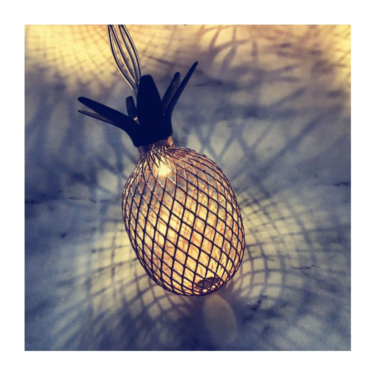 1.5M Pineapple String Lights 10-LED Fairy String Lights Battery Powered for Christmas Home Decoration - Rose Gold-2
