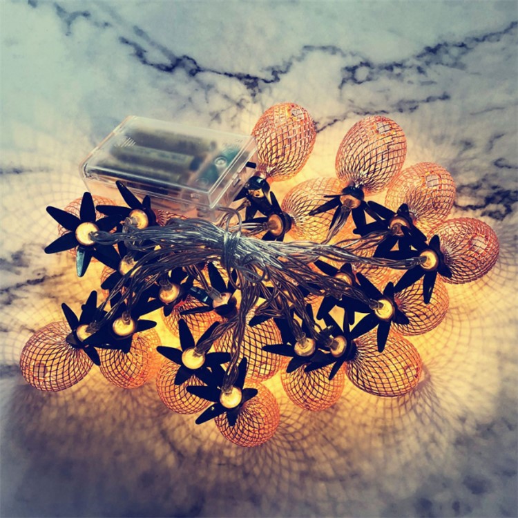 3M Pineapple String Lights Battery Operated 20-LED Fairy String Lights for Christmas Home Decoration - Rose Gold-1