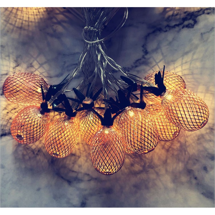3M Pineapple String Lights Battery Operated 20-LED Fairy String Lights for Christmas Home Decoration - Rose Gold-2