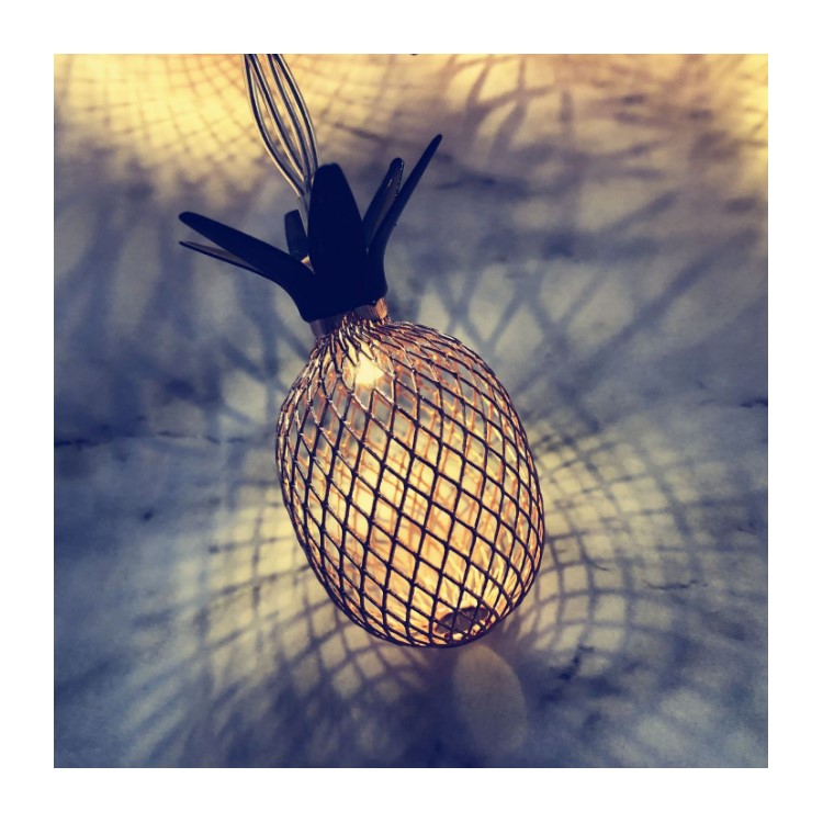 3M Pineapple String Lights Battery Operated 20-LED Fairy String Lights for Christmas Home Decoration - Rose Gold-3