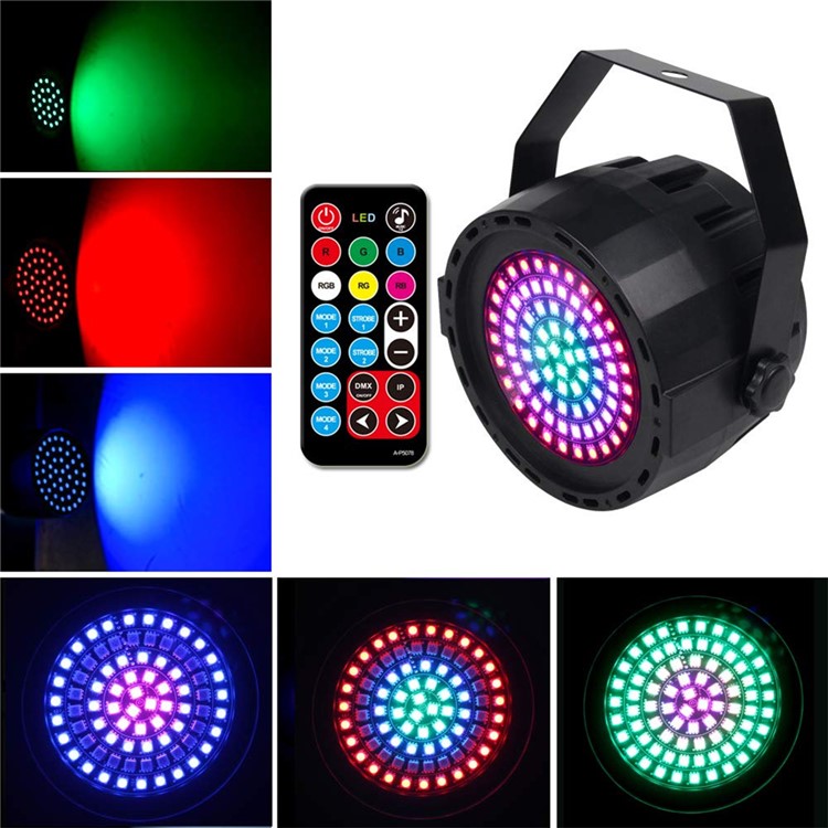 12W 78 LED Par Lights for Stage RGB LED DMX Controlled Sound Activated Remote for Wedding, Party, KTV - UK Plug
