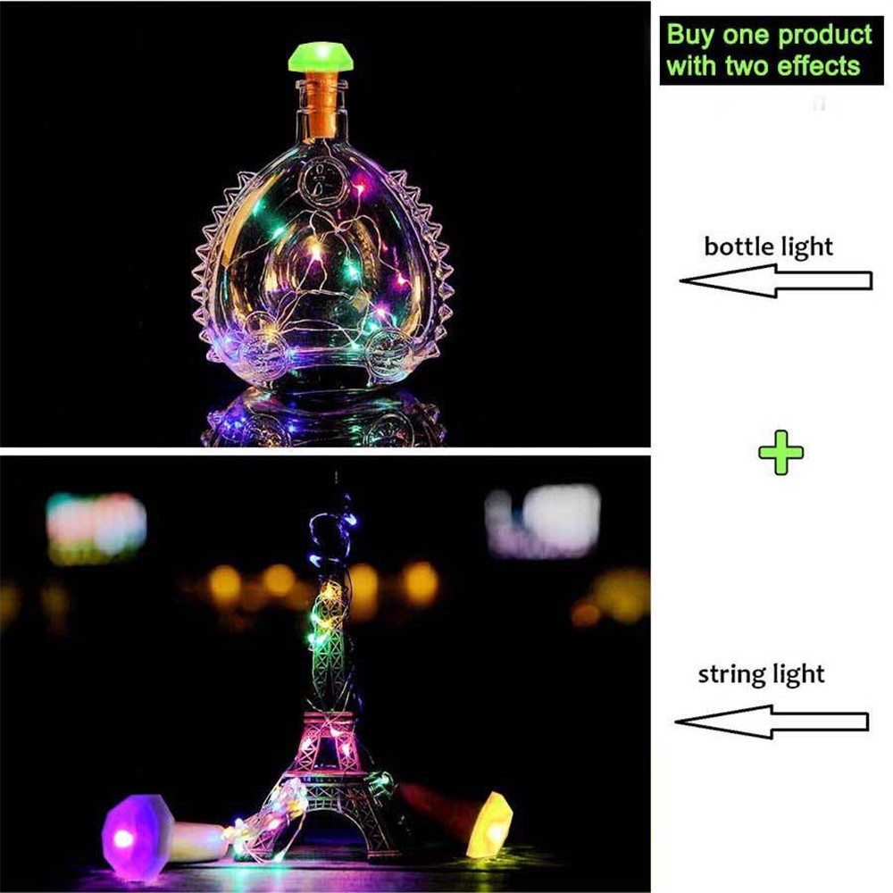 6Pcs/Set Outdoor Waterproof LED Solar Wine Bottle Copper-wire Fairy String Light-6