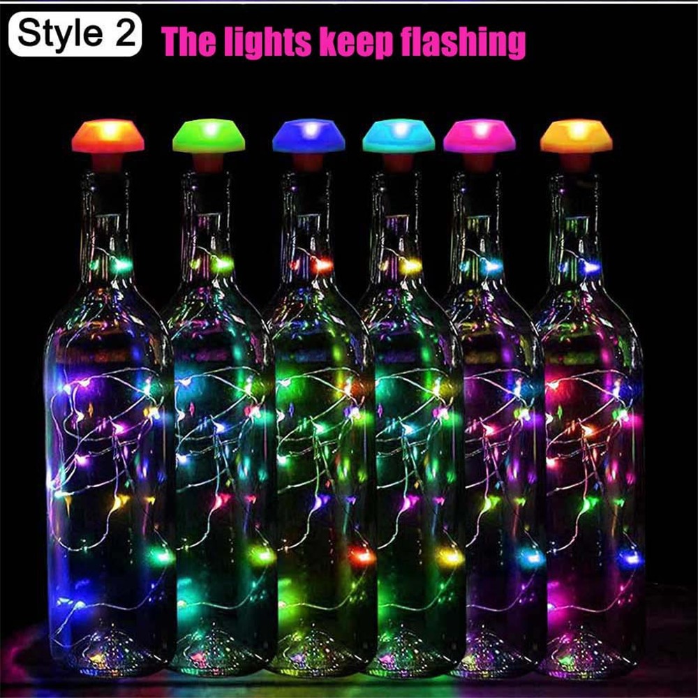 6Pcs/Set Outdoor Waterproof LED Solar Wine Bottle Copper-wire Fairy String Light-9