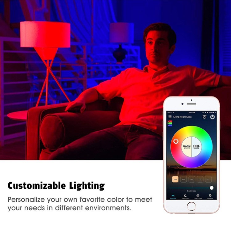 Bombilla LED De Control Remoto Inteligente Para El Hogar Con Wifi Bluetooth RGB-10