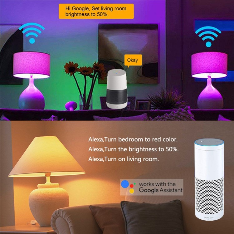 Bombilla LED De Control Remoto Inteligente Para El Hogar Con Wifi Bluetooth RGB-8
