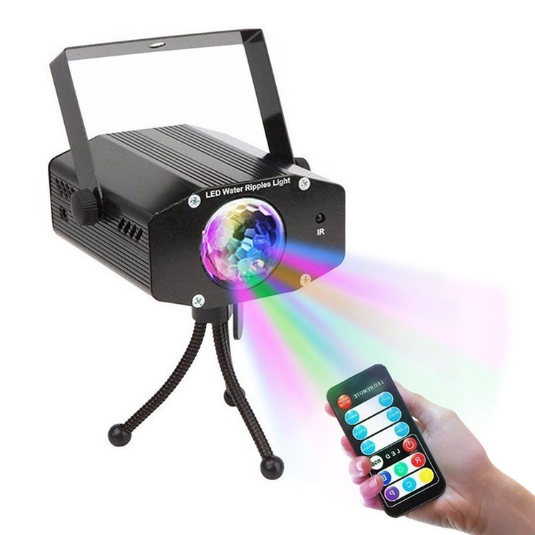 RGB LED Water Wave Ripple Effect Stage Light with Remote Control - EU Plug-1