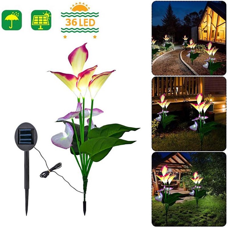 Solar Power Calla Light Outdoor LED Garden Lawn Landscape Path Lamp-3