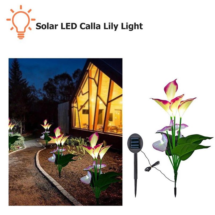 Solar Power Calla Light Outdoor LED Garden Lawn Landscape Path Lamp-8