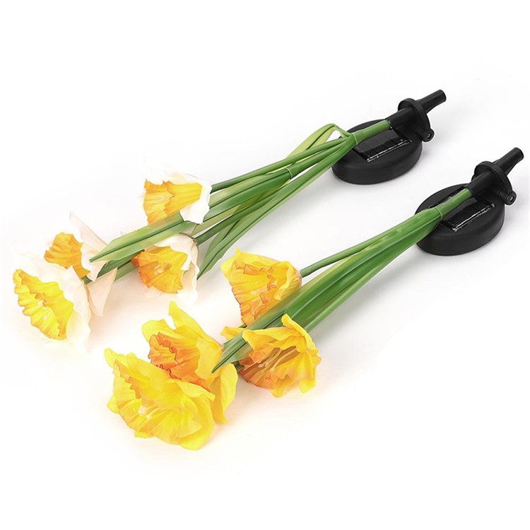 3PCS/Pack Solar Lights Daffodil Flowers Light Outdoor Landscape Lamp-6