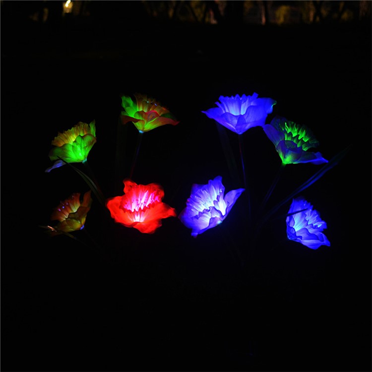 3PCS/Pack Solar Lights Daffodil Flowers Light Outdoor Landscape Lamp-8