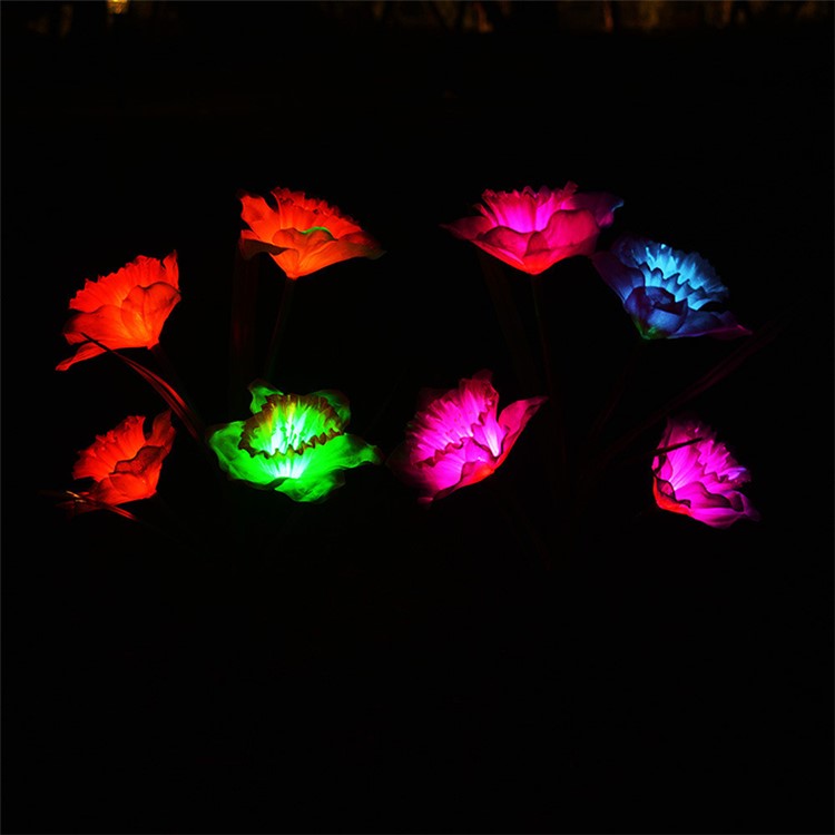 3PCS/Pack Solar Lights Daffodil Flowers Light Outdoor Landscape Lamp-9